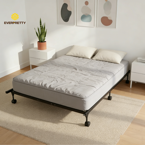 โครงเตียงเหล็กเคลื่อนที่ได้พร้อม<span class=keywords><strong>ล้อ</strong></span> สำหรับโรงเรียน อพาร์ทเมนต์ โรงแรม เฟอร์นิเจอร์ OEM เตียงทันสมัย ขนาดควีนไซส์ เตียงเหล็ก เตียงคู่ - Product Image 1