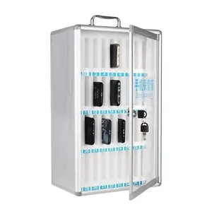 Customized acceptable new fashion design mobile phone storage locker box aluminum alloy case smart phone cabinet for school