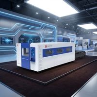 Machine de découpe laser à fibre 6K haute puissance, machine de découpe laser à fibre fermée pour tôles métalliques épaisses, découpeuse laser à bas prix