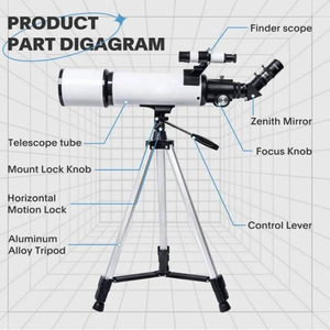 Nouveau télescope astronomique transfrontalier 80600 haute définition et haute magnification pour débutants, observation des étoiles et lunaire - Product Image 3