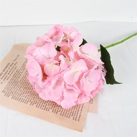 Bunga Hydrangea 3D Biru-Pink Buatan yang Laris Manis, Panjang 65cm, Batang Kain Putih, Sentuhan Realistis, Cocok untuk Hotel dan Taman