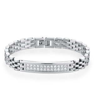 Korean Japanese Style Couple <b>Bracelets</b> for Men Women Casual Versatile Inlaid Rhinestone Fashion Minimalist Double Row Zircon Wat - Product Image 2