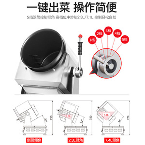 Aço Inoxidável 304 Automático Inteligente Stir-Fry Máquina Drum <span class=keywords><strong>Pot</strong></span> Fried Rice Noodles <span class=keywords><strong>Pasta</strong></span> Máquina De Cozinha Automática - Product Image 3