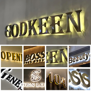 Lettere retroilluminate a LED personalizzate 3D Logo taglio Laser in metallo in acciaio inox segno personalizzato Business Reception parete Logo nome della società - Product Image 5