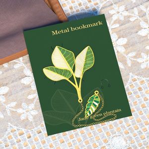 1pc Plant Metal Craft Pendant Bookmark with Four Leaf Clover for Office Use Student Stationery Great for Souvenirs Promotions