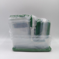 Meilleure Vente Ensemble de 17 Pièces Boîtes de Rangement Alimentaire en Plastique Transparente Scellée avec Couvercle pour Réfrigérateur