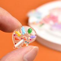 Glace Transparent Couleur Palette Résine Flatback Cabochon pour DIY Épingle À Cheveux Téléphone Cas Décoration Résine Accessoires