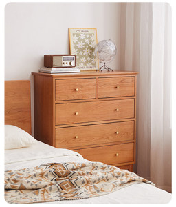 <span class=keywords><strong>Commode</strong></span> à 5 <span class=keywords><strong>tiroirs</strong></span> <span class=keywords><strong>en</strong></span> chêne massif, style moderne minimaliste, avec pieds effilés, meuble de rangement pour salon et chambre à coucher - Product Image 6