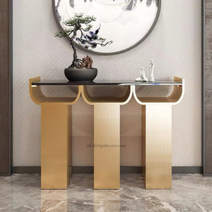Latest Design Europe Modern Tv Video Games Luxury Design Book Shaped Side <b>Table</b> Furniture <b>Gold</b> Metal <b>Console</b> <b>Table</b> 068 Book Shap - Product Image 1
