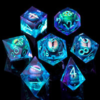 Jeu de dés Dragon Eye DND D & D 7 pièces en résine à noyau liquide polyédrique RPG D & d, pour jeu de rôle sur table