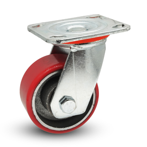 6-Zoll-Industrierollen Heavy Duty No Noise Polyurethan-Rad rollen mit drehbarer Brems platte - Product Image 2