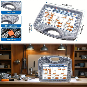 Baiguluo Pop Rivet Assortment Kit 1720 Pcs Aluminum Iron Blind Rivets Round Head Washer Included - Product Image 2
