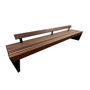 Banco de madera con respaldo para Parque, moderno banco de madera para parque, en venta