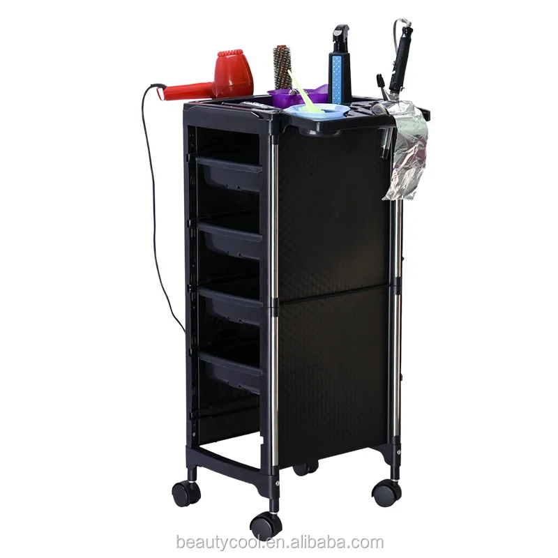 Salon Meubels Draagbare Kapper Rollende Salon Kar Hair Styling Schoonheidssalon Trolley Met Roestvrijstalen Buissteun