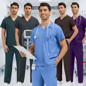 Ensemble d'uniformes médicaux de haute qualité pour infirmières, en polyester et élasthanne, unisexe, pour hôpitaux, infirmiers et personnel médical - Product Image 1