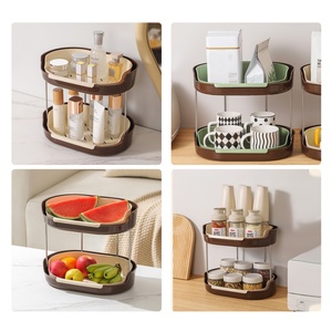 Storage Rack Single/Double-layer <b>Teacup</b> Holder Tea Set Organizer Tray Household Tabletop Water Cup Holder Cosmetics Storage Rack - Product Image 4