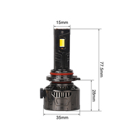 Phare LED haute puissance 9005, refroidi par ventilateur, lumières LED intelligentes contrôlées par application pour voitures
