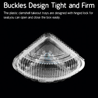 Boîte à gâteau transparente jetable, type clamshell, avec couvercle à charnière, pour gâteau, pizza, tarte, dessert