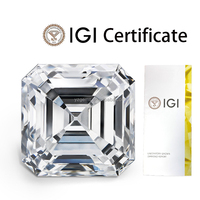 Toptan IGI Sertifikalı CVD HPHT Laboratuvarında Yetiştirilmiş Elmas Asscher Kesim Gevşek 1CT 1.5CT 2CT 3CT 5CT DEF VVS-VS Sekizgen Mücevher Yapımı İçin
