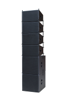 Système de sonorisation complet CALM 5600W pour tournée avec 8 haut-parleurs NEO de 12 pouces, 4 caissons de basses de 18 pouces et rack d'amplificateur complet 50Hz-20KHz passif