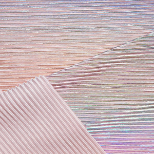 Thiết kế mới Tùy chỉnh chống nhăn 100% <span class=keywords><strong>Polyester</strong></span> dệt kim Interlock xếp li lá Bronzing vải Crepe cho Ăn mặc - Product Image 3