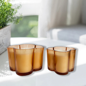 2025 <span class=keywords><strong>mejor</strong></span> precio forma de flor candelabros a rayas linternas tarro de cristal perfumado aromático hogar fragancia velas de Navidad - Product Image 4