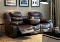 Vom Hersteller Angebotenes Luxus-Doppelsofa aus Leder, Kommerzielles PU/Leder Funktionssofa, Kino-USB-Theater-Relaxsofa
