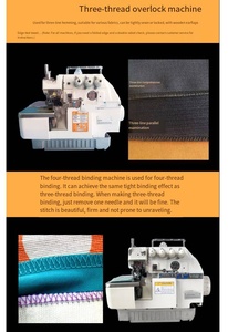 Machine à <span class=keywords><strong>coudre</strong></span> industrielle <span class=keywords><strong>surjeteuse</strong></span> à quatre fils pour vêtements, textiles et cuir - Product Image 5