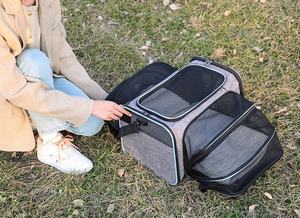 Tas <span class=keywords><strong>Carrier</strong></span> Anjing Kucing Portabel Desain Jala Bernapas Tahan Aus untuk Perjalanan Luar Ruangan, Transportasi Hewan Peliharaan, dan Tidur - Product Image 5