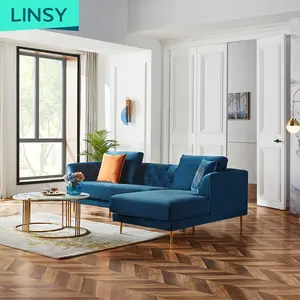 Linsy Modular Sofa Thiết Bọc Vải Hiện Đại Cổ Điển Ghế Bành Nhung 1 + 2 + 3 Seaters Vải Sofa De Canto Sala RBJ4K