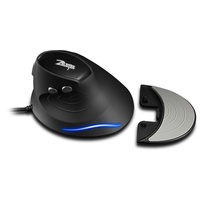 Ratón Vertical con Cable USB ZELOTES T-30, Óptico, para Diestros, con Diseño Ergonómico y Soporte para la Muñeca para Evitar el Estrés en la Mano