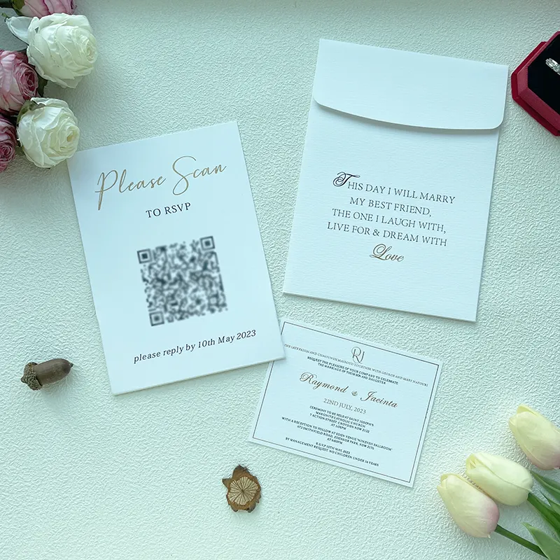 Invitations acryliques exquises d'enveloppe personnalisée recyclable 8X10inch cartes d'invitation de mariage de personnalisation de luxe