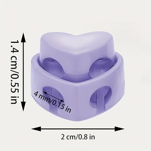 5 unidades/bolsa Tapas de aguja de plástico con diseño de corazón, de doble orificio y <span class=keywords><strong>resorte</strong></span>, ecológicas, duraderas y coloridas para tejer - Product Image 2