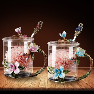 Tasse à eau couleur émail maison salon lumière créative tasse à café de luxe femme mode <span class=keywords><strong>verre</strong></span> - Product Image 2