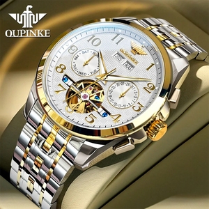 Montre homme OUPINKE 3263, luxe, saphir, automatique, mécanique, étanche, lumineuse, calendrier, semaine, cadeau de marque. - Product Image 1