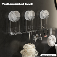 Crochets muraux de rangement sans perçage à ventouse, supports transparents en PET pour salle de bain et cuisine, crochet à vide détachable, logo personnalisé