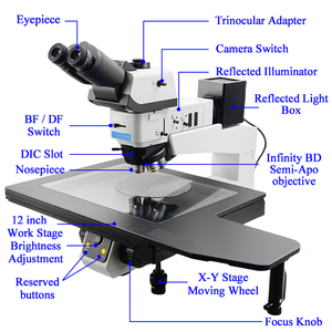 <span class=keywords><strong>Microscope</strong></span> métallographique numérique USB semi-apo <span class=keywords><strong>à</strong></span> objectif infini de 12 pouces pour pièces de travail super grandes, idéal pour l'inspection de semi-conducteurs et de FPD - Product Image 5
