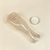 Bouteille en plastique transparente de 500 ml avec logo personnalisé, pour eau, jus, lait, boisson fraîche, conteneur à large ouverture pour jus, thé, café