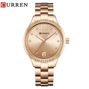 Curren — montre à Quartz pour femmes, bracelet en acier inoxydable, étanche, diamant, décontractée, collection 9003