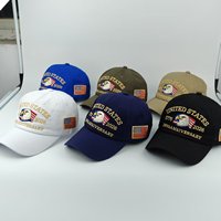 Vintage Twill geborduurde Amerikaanse Independence Day baseballpet met stippen- en strikpatroon 250e verjaardag buitenzonnescherm