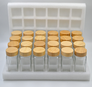 120ml Bambus Gewürz behälter Gläser <span class=keywords><strong>Set</strong></span> Salz Pfeffer Shaker Glasflaschen <span class=keywords><strong>set</strong></span> - Product Image 5