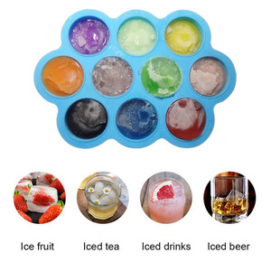 Moule à glace en silicone 10 cavités, fabricant de sucettes glacées DIY avec couvercle, bac de congélation pour aliments pour bébés, étanche, sans BPA - Product Image 3