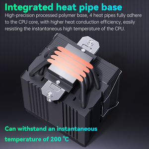 Snowman <span class=keywords><strong>CPU</strong></span> làm mát không khí PC FAN COOLER 4 ống dẫn nhiệt Bộ vi xử lý nhiệt tản nhiệt cho LGA 1851 1700 1200 1366 115x AM5 AM4 Máy tính để bàn PC - Product Image 5