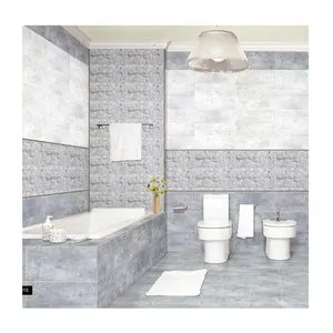 300*300 के लिए डिजाइन ग्रे सिरेमिक चीनी मिट्टी के बरतन मंजिल की दीवार टाइल बाथरूम