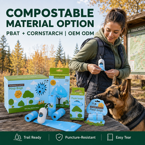 Bolsas Compostables para Recoger Desechos de Mascotas, PBAT PLA, Marca Privada de Fábrica, Estándar, Planas, Fáciles de Abrir, Venta al Por Mayor, Embalaje OEM - Product Image 5