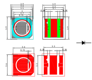 Diode <span class=keywords><strong>LED</strong></span> infrarouge <span class=keywords><strong>1500</strong></span> nm 1550 nm <span class=keywords><strong>LED</strong></span> infrarouge 1 W SMD 3535 - Product Image 6