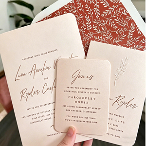 Carte d'invitation de mariage personnalisée avec texture gaufrée, enveloppe blanche, motif estampé à chaud, couverture rigide, reliure parfaite, affiche - Product Image 5