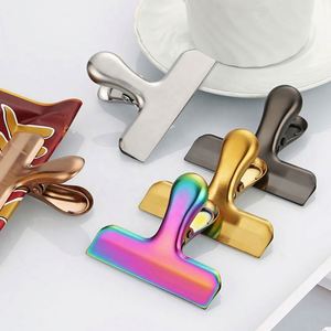 Custom LOGO Eco-Friendly 5 Colors Air <b>Tight</b> Seal Kitchen Bag Snack Clips Heavy Duty Stainless Steel Chip Clip for Food - Product Image 6