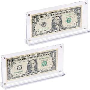 Clear Acrylic Currency <b>Display</b> <b>Case</b> Custom Size Dollar Bill Frame Ticket Photo for Protector - Product Image 1