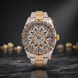 Montre à quartz analogique AMBER JEWELS de luxe, mouvement Citizen, étanche, légère, boîtier carré 46 mm, verre, fermoir déployant, unisexe - Product Image 1